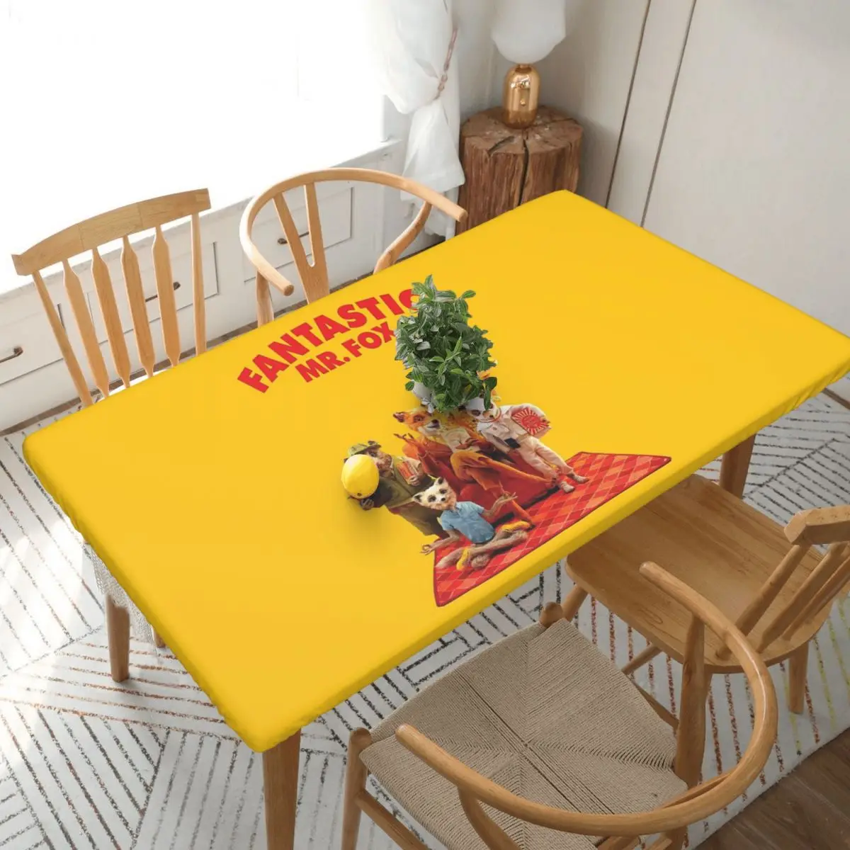 Fantastic Mr Fox Movie Poster Custom Rectangular Tablecloth Oilproof Table Cover for Dining Events Table Cloth