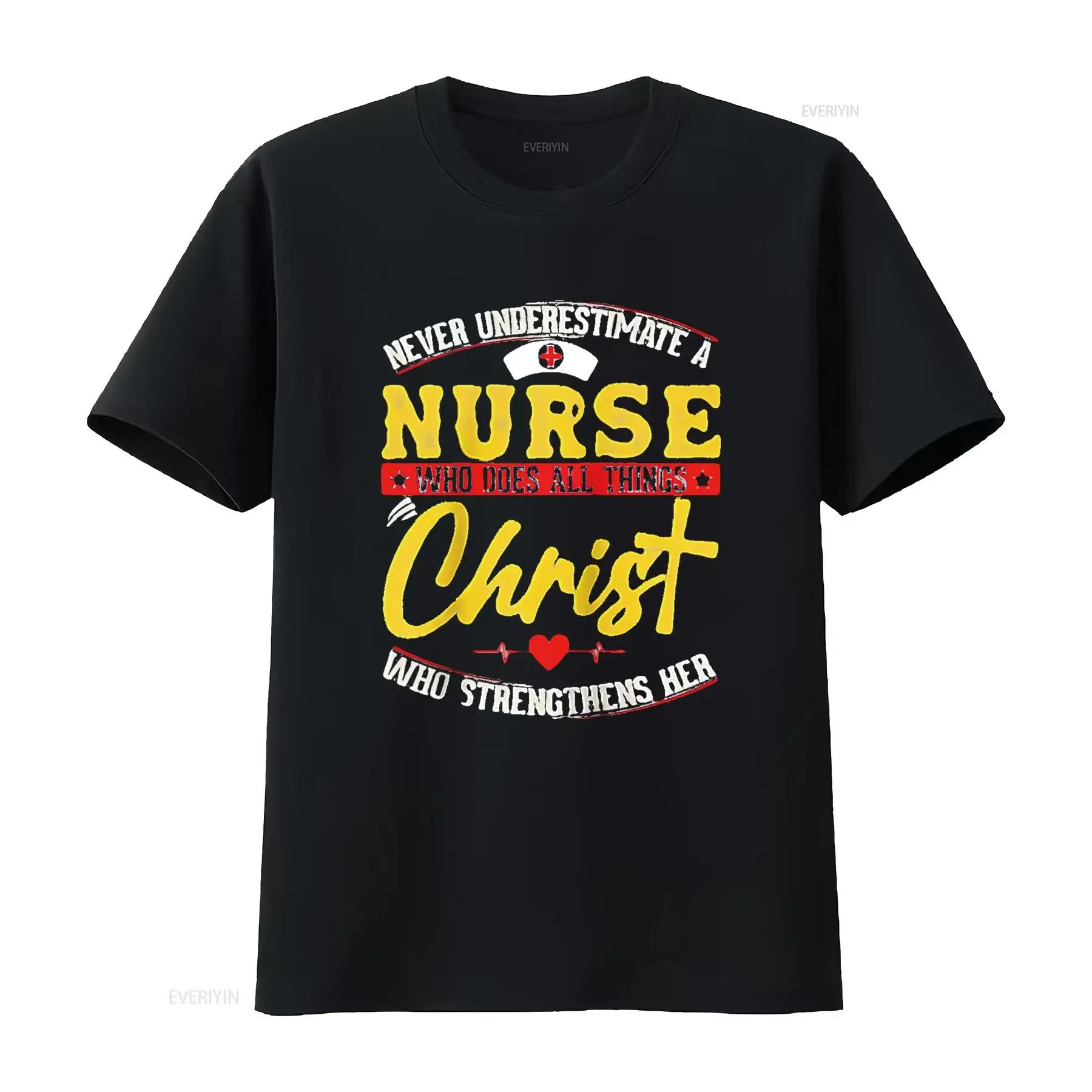 رجل ممرضة المسيح لطيف التمريض إقتباس راجلان البيسبول تي شيرت أسود 2X كبير خمر غسلها أنيق الشارع الشهير مصمم الملابس