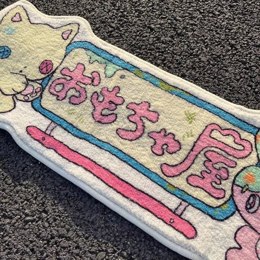 VIKAMA Cute INS Cartoon Carpet, Bedroom Bedside Blanket, Living Room Mat, Bathroom Anti-slip Floor Mat, Home Decoration