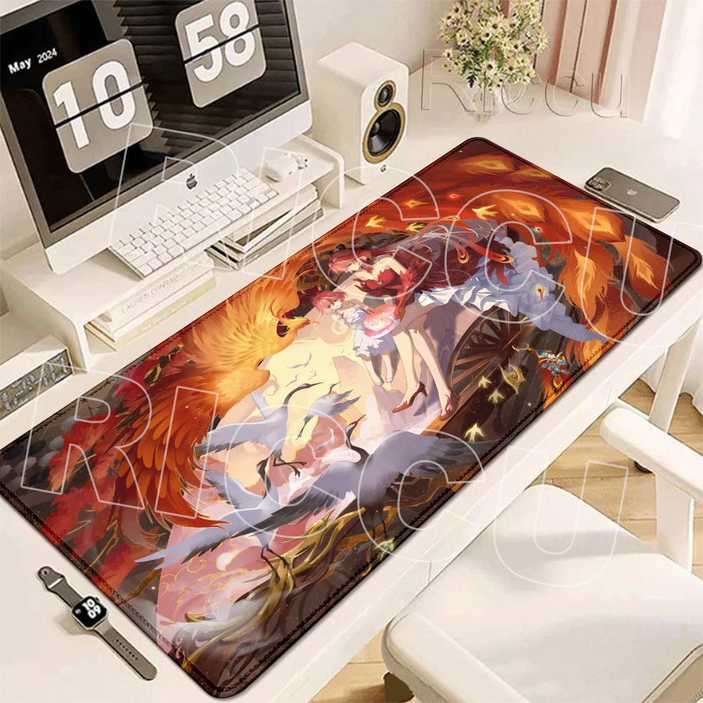 Wuthering Waves PC Gamer XXL Mouse Pads Offices Accessories Kawaii Changli HD Printing Anti-slip Rug Desk LockEdge Rubber Carpet