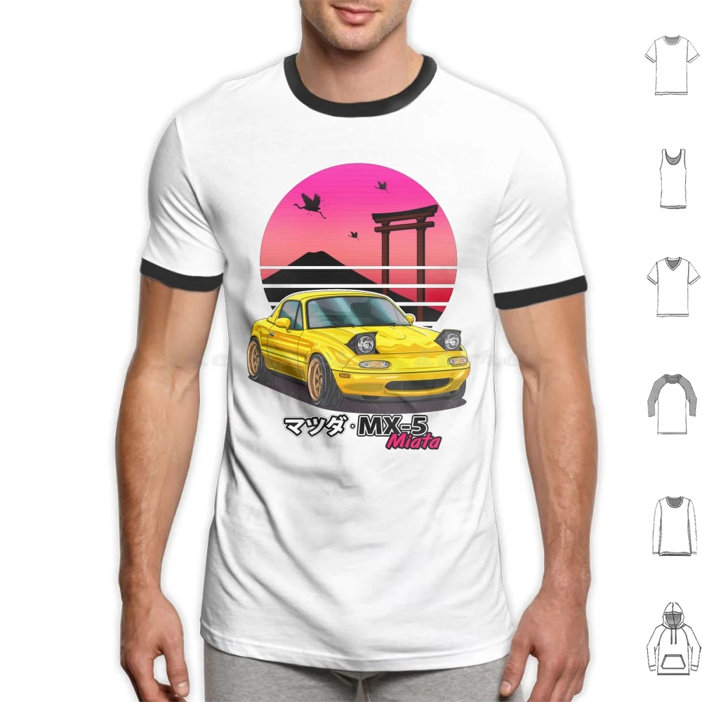 Nippon Jdm Yellow Mx5 Miata T Shirt Big Size 100% Cotton Car Cars Automobile Automotive Vehicle Guyvit Navin Guyvit Mazda