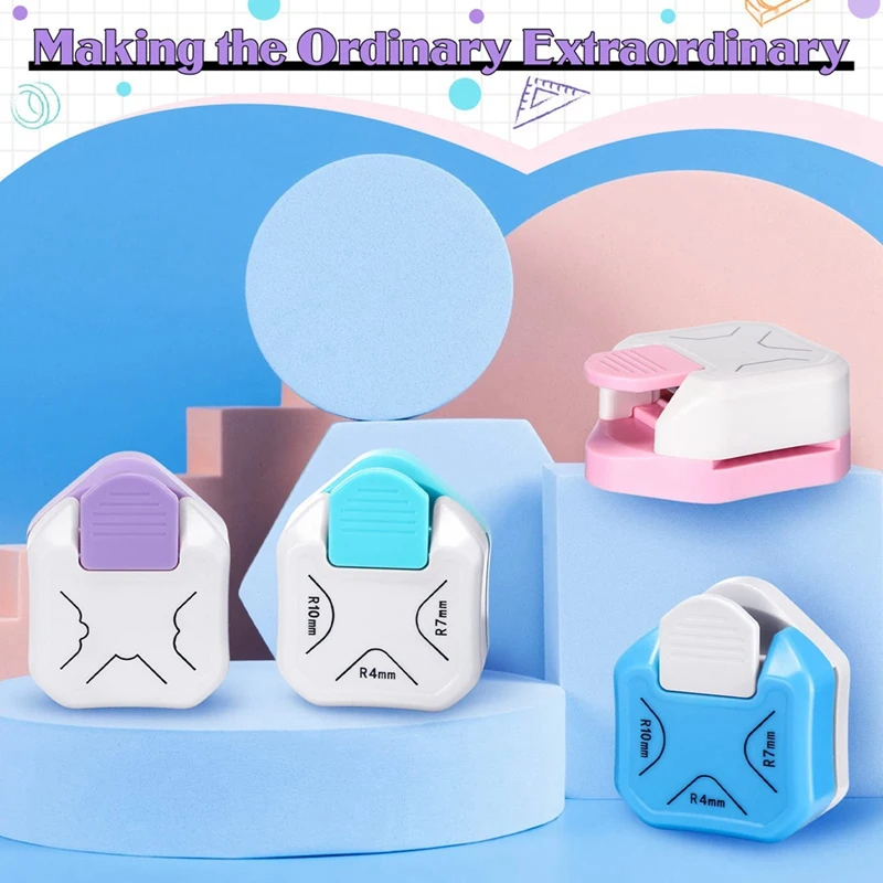 5 Pieces 3 In 1 Corner Rounder Paper Punch Paper Corner Cutter For Paper Crafts DIY Projects Laminate