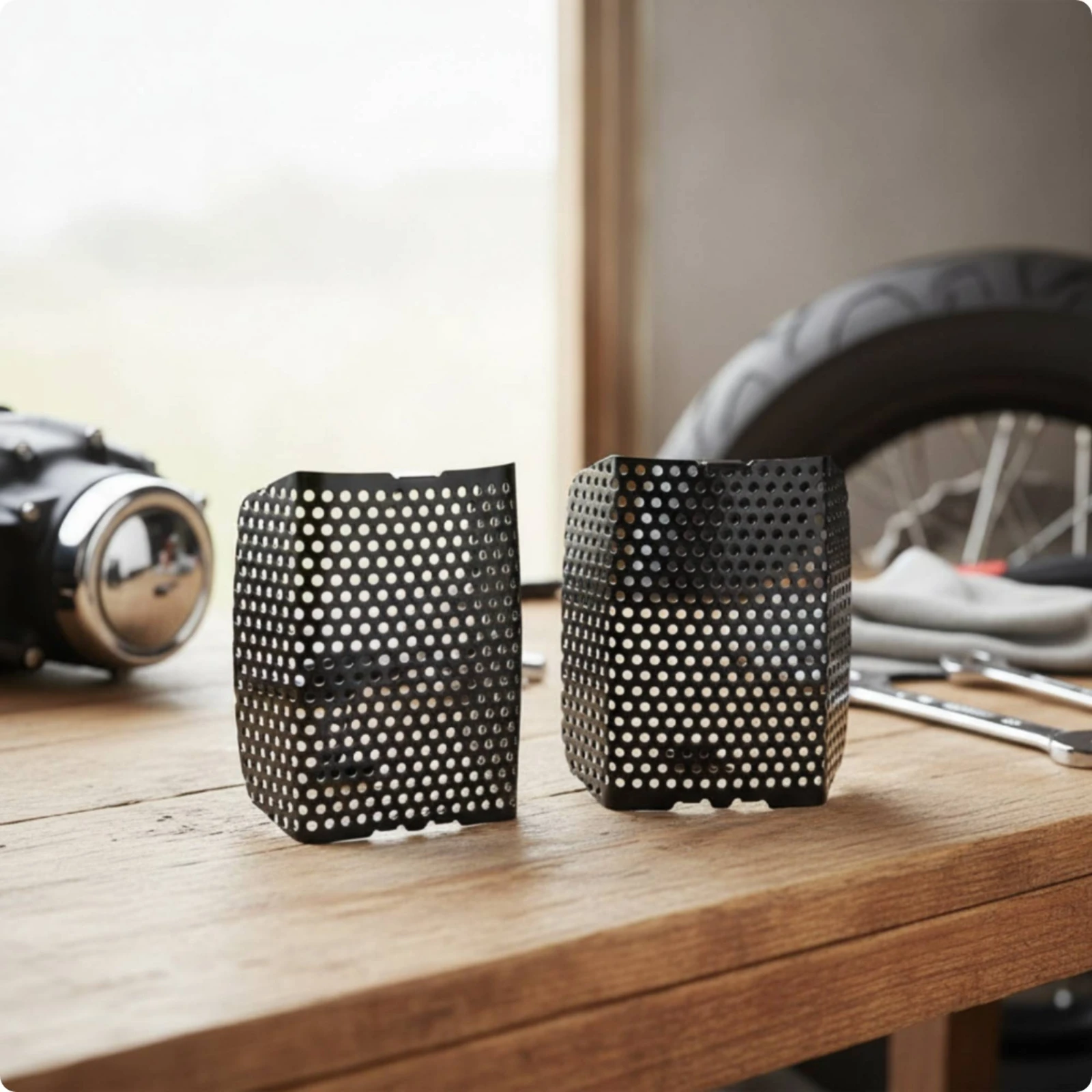 Motorcycle Front Brake Caliper Guards Perforated Brake Caliper Covers with Mesh Custom Rugged for Motorcyclists