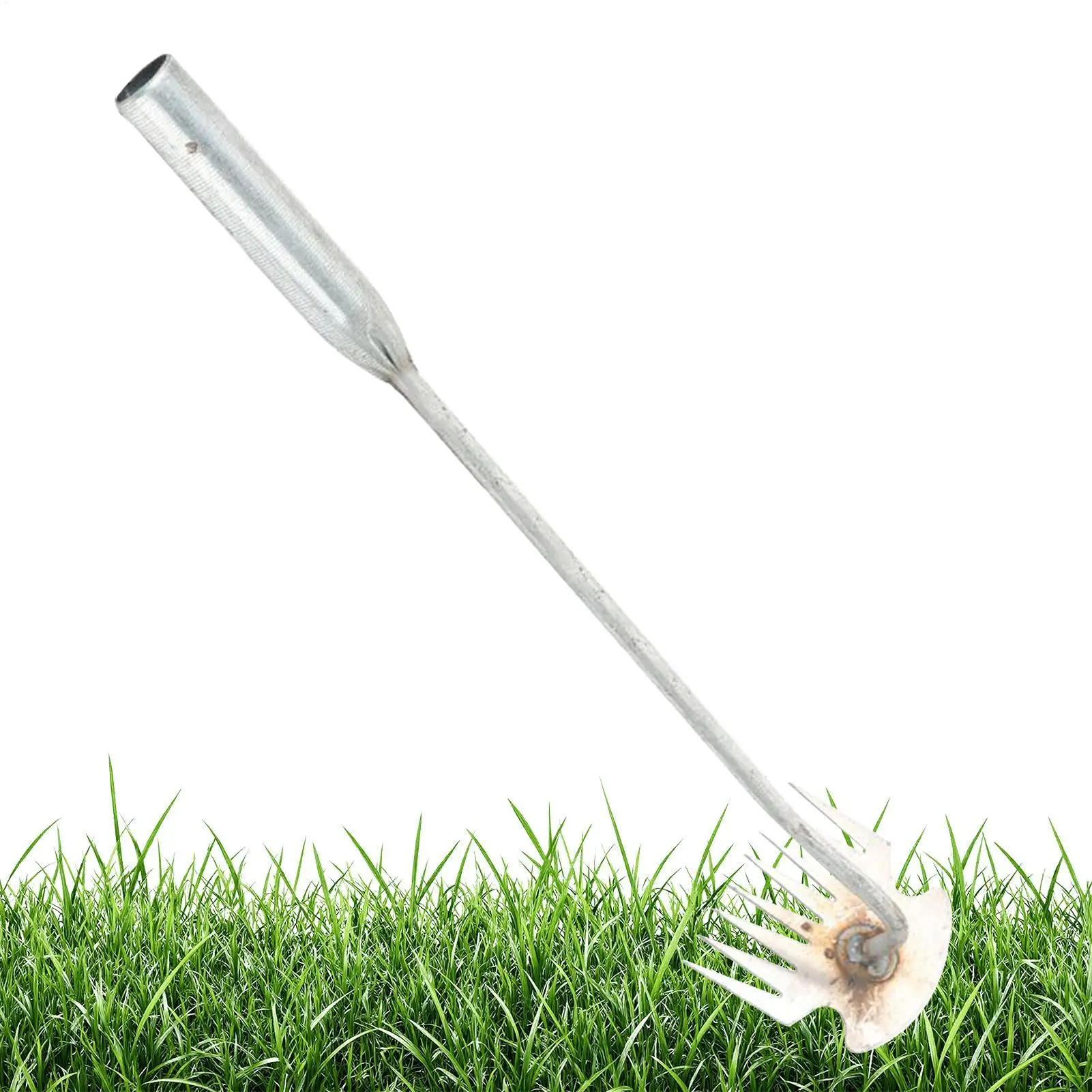 Grass Remover Tool Gardening Soil Maintenance Tool 8-Teeth Hand Grass Remover for Gardeners Grandparents Raised Bed Flower