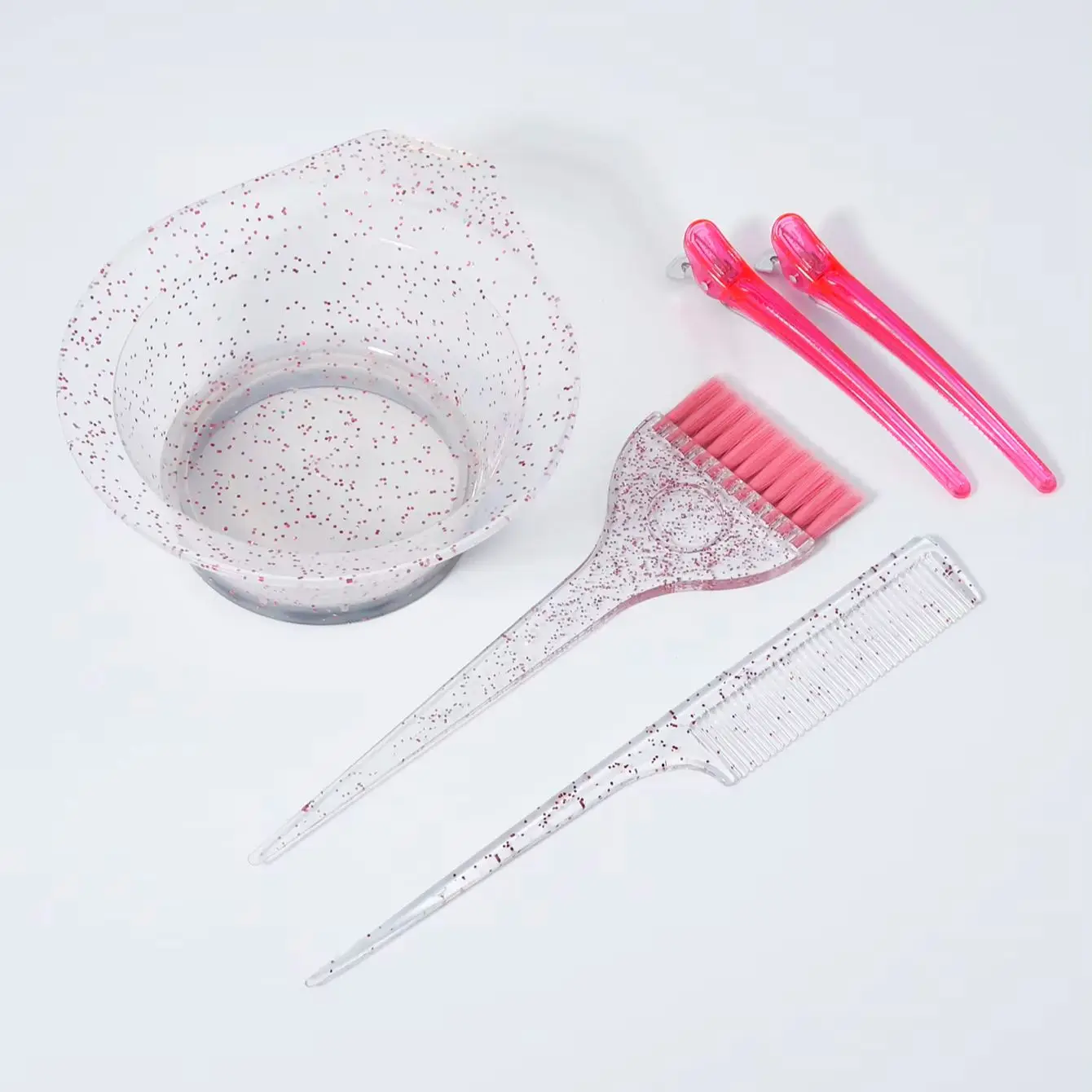 5pcs professional hair dye set - hair dye bowls, hair dye brushes, hair clips, pointed tail combs, Special for Real Hair Wigs