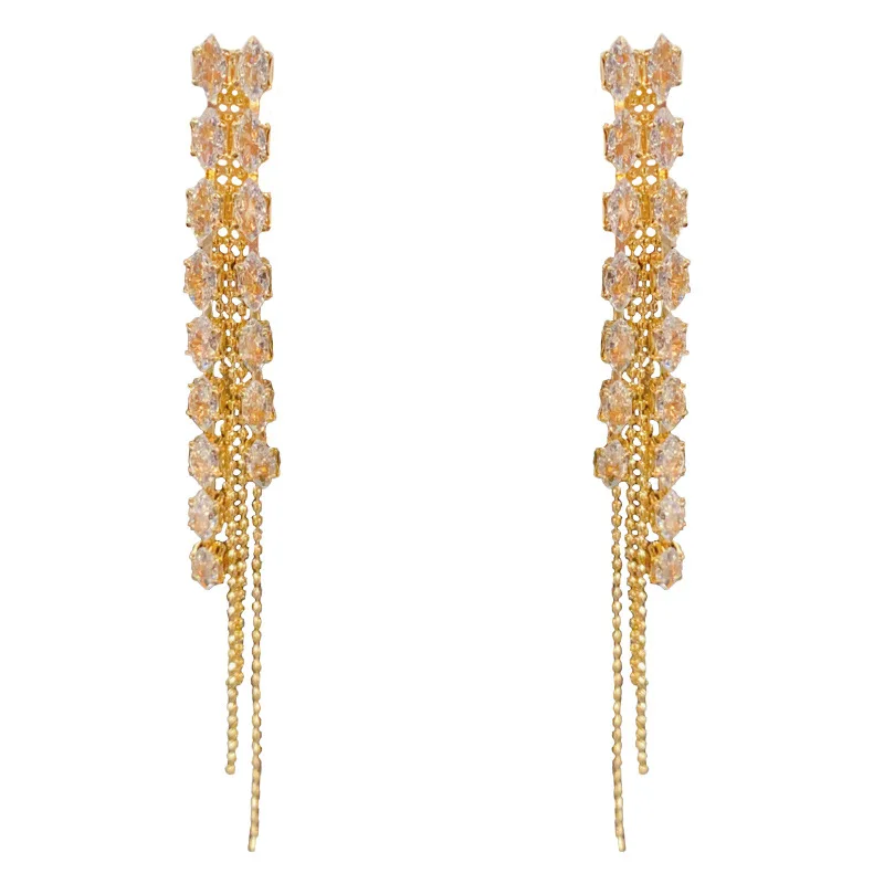 أقراط للسيدات قلادة للنساء نمط طويل أزياء OL الفرنسية الخفيفة الفاخرة الرجعية شرابة القرط #5