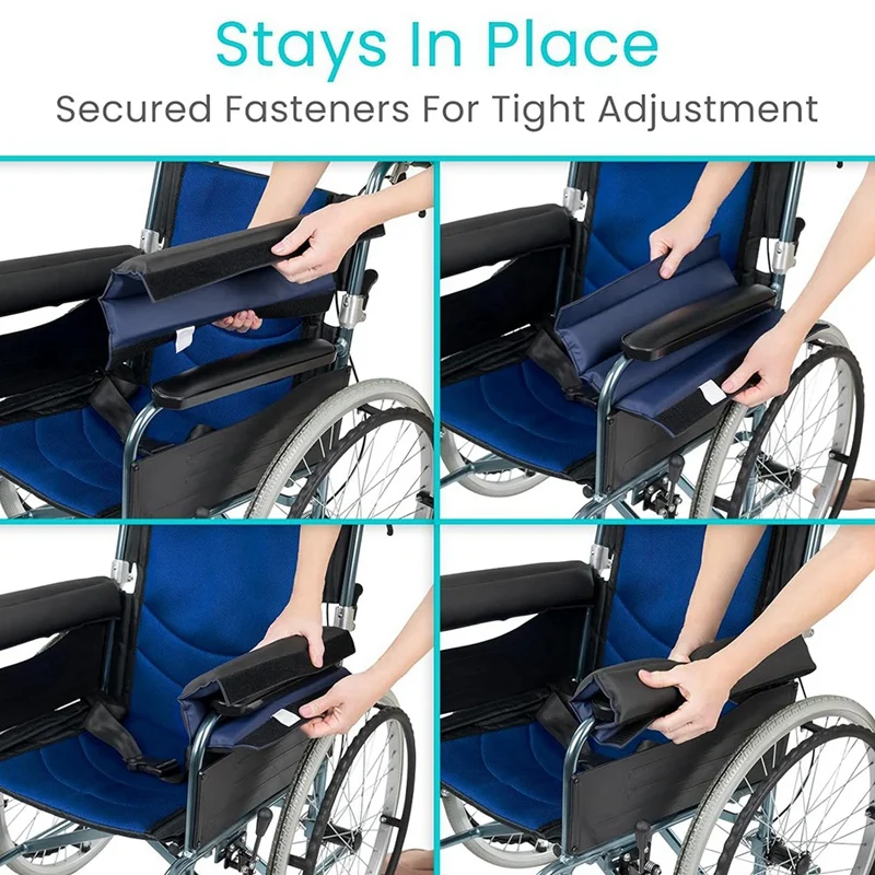 Wheelchair Armrest Pads (2 Pieces) - Easy Clean Arm Covers for Desk Chair, Office - Non-Slip, Reversible Cushion-SPMI