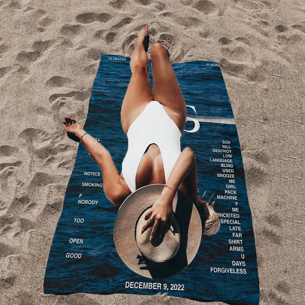 

Music Album Cover SZA Sos Beach Towel Cartoon Cute Summer Kids Bath Pool Beach Towel Microfiber Absorbent For Swimming Travel