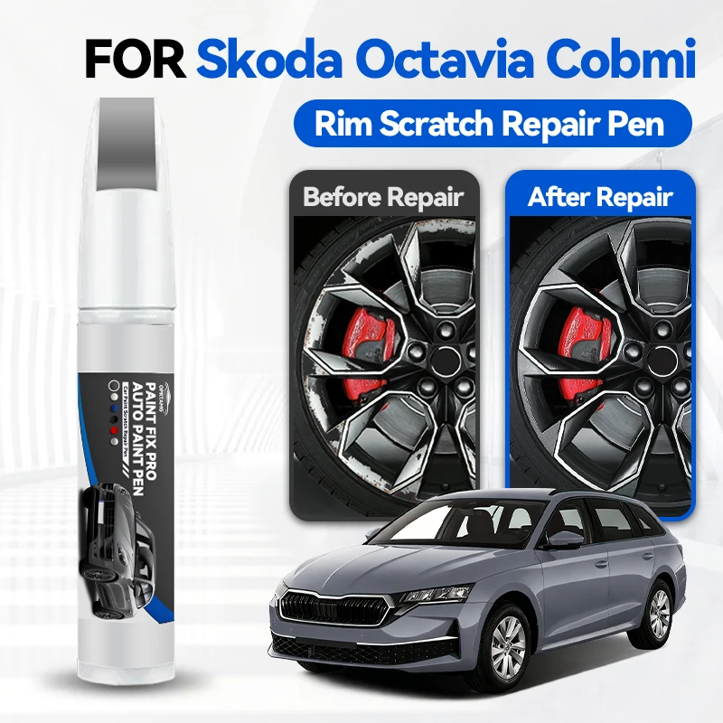 

Карандаш-корректор для колесных дисков Skoda Octavia Cobmi 1990-2026, средство для ремонта царапин, аксессуар для авто, черный
