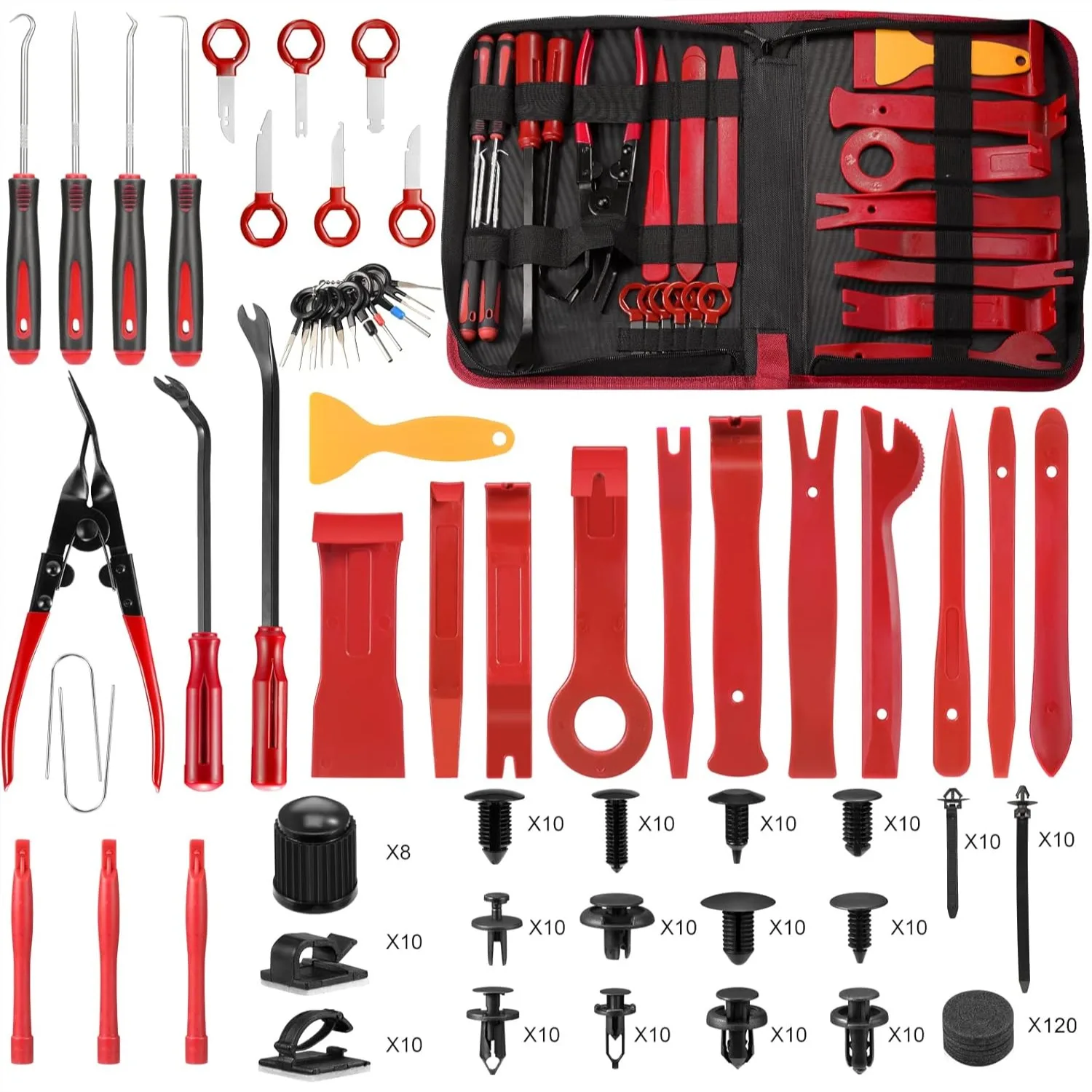 

330 PCS Automotive Trim Removal Tool Kit for Car Panel Dashboard Radio Puller with Storage Bag - Durable and Convenient