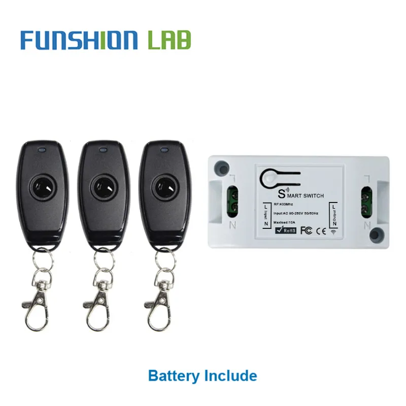 433Mhz รีโมทคอนโทรลไร้สาย RF AC 110V 220V หลอดไฟ LED ไร้สายสวิทช์ Corridor ห้องเครื่องส่งสัญญาณ