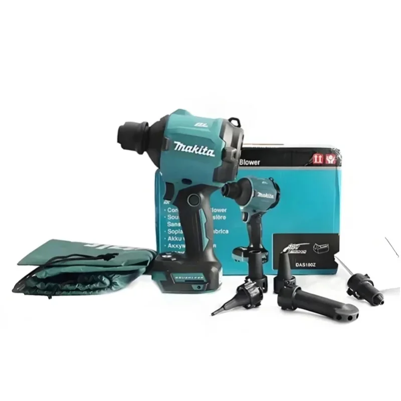 BL1860B Makita 18V 6Ah 6000mAh wiederaufladbarer Akku Makita DAS180 18V Akku-Druckluftpistole bürstenlos, max. 200 m/s Windgeschwindigkeit, 1,1 m³/min Luftstrom, Multidüse, Staubentfernung,
