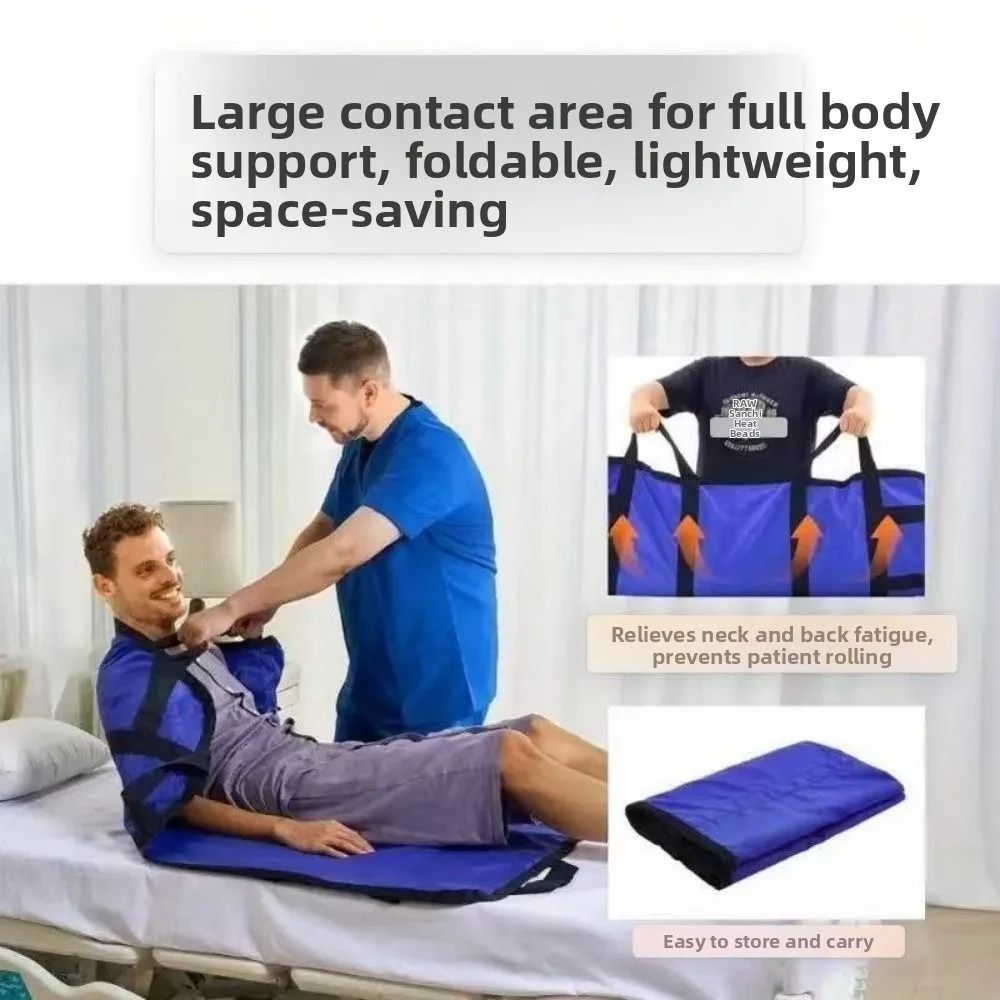 Reusable Flip Over Care Pad Durable Nylon Fabric Reinforced Handles Elderly Turning Care Pad Waterproof Washable