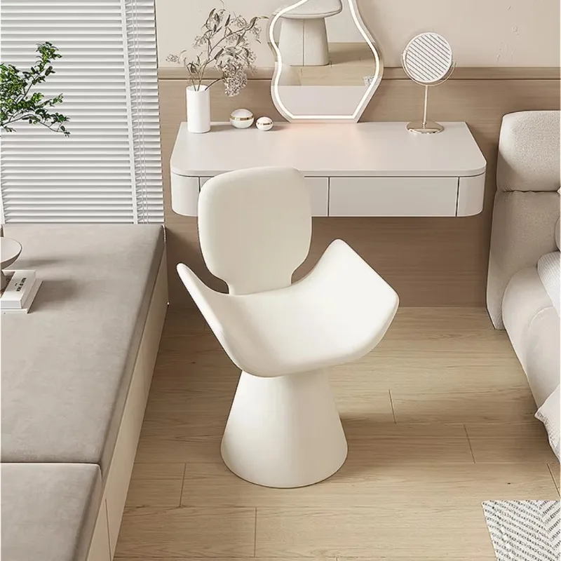 Light Luxury High-end Minimalist Leisure Makeup Chair, Girls Bedroom Furniture Swivel Cream Style Backrest Dining Table Chair image 2