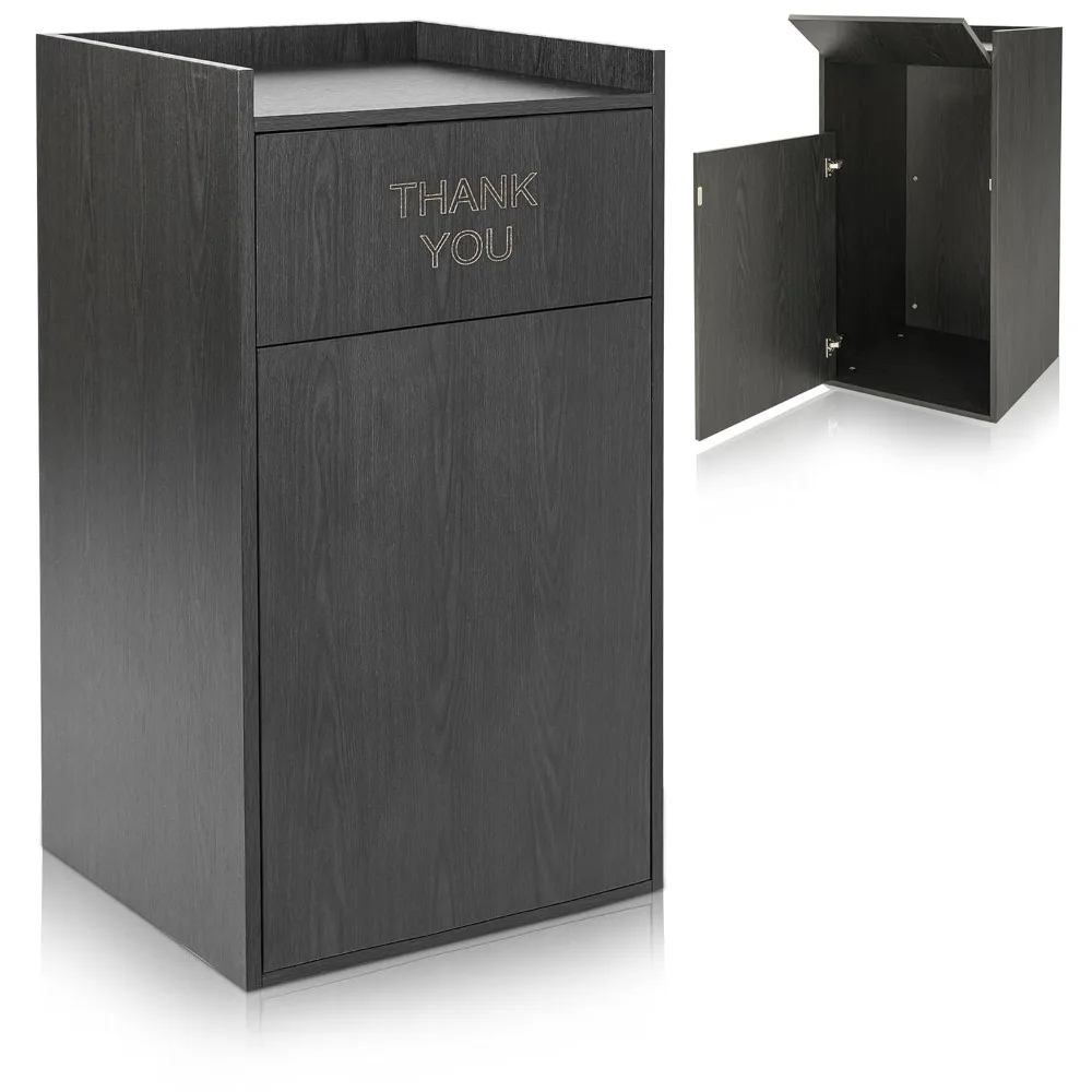 

Trash Can Cabinet - Commercial Trash Can 40 Gallon, Garbage Receptacle Indoor with Tray Holder for Restaurants