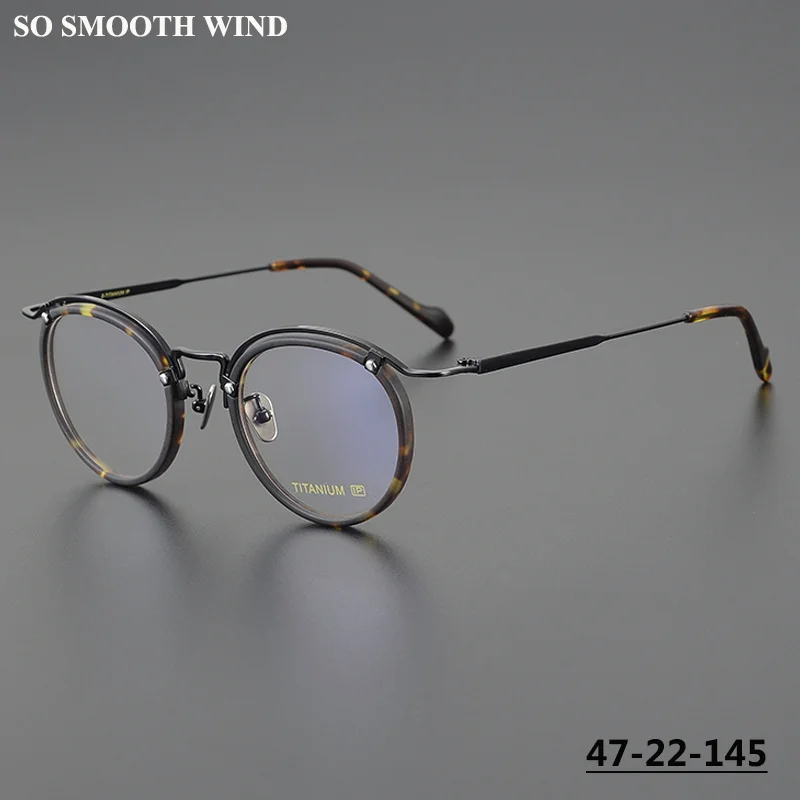 Japanse Retro Bril Frame Puur Titanium Mannen Vrouwen Designer Ronde Bril Ultralichte Bril Modieuze Brillen Gafas