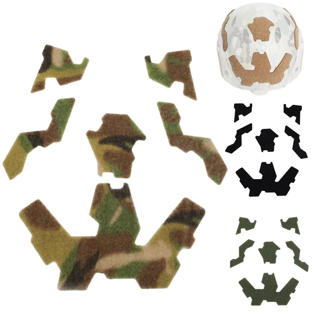 6pcs/Set Tactical FTHS Helmet Magic Sticker Helmet Patches Hook Loop Fastener Sticky Helmet Accessories