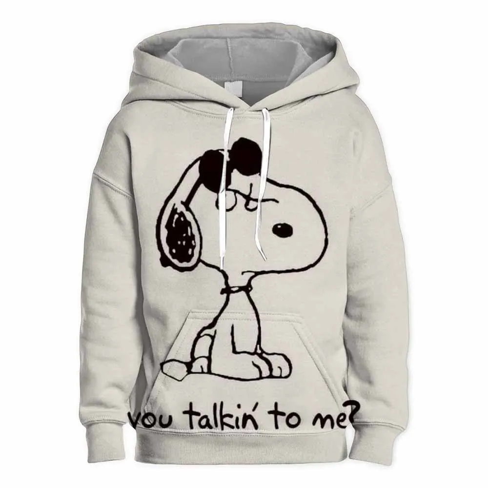 เด็กชายและเด็กหญิงฤดูใบไม้ร่วงแฟชั่นใหม่ Snoopy การ์ตูนการ์ตูนเสื้อสวมหัวเด็กพิมพ์เสื้อกันหนาวหมวกเด็กเสื้อผ้า