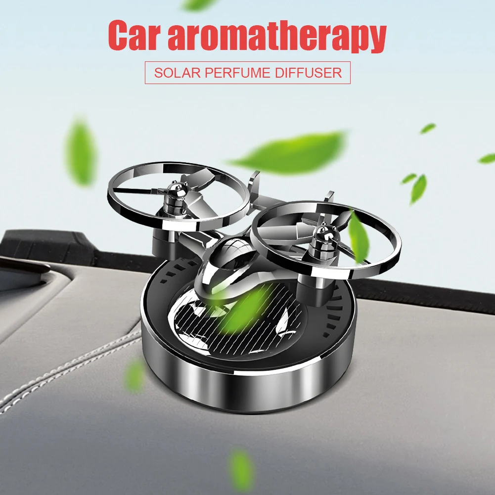 

Solar Powered Rotation Helicopter Solar Aromatherapy Car Air Freshener Alloy Fragrance Auto Aroma Diffuser