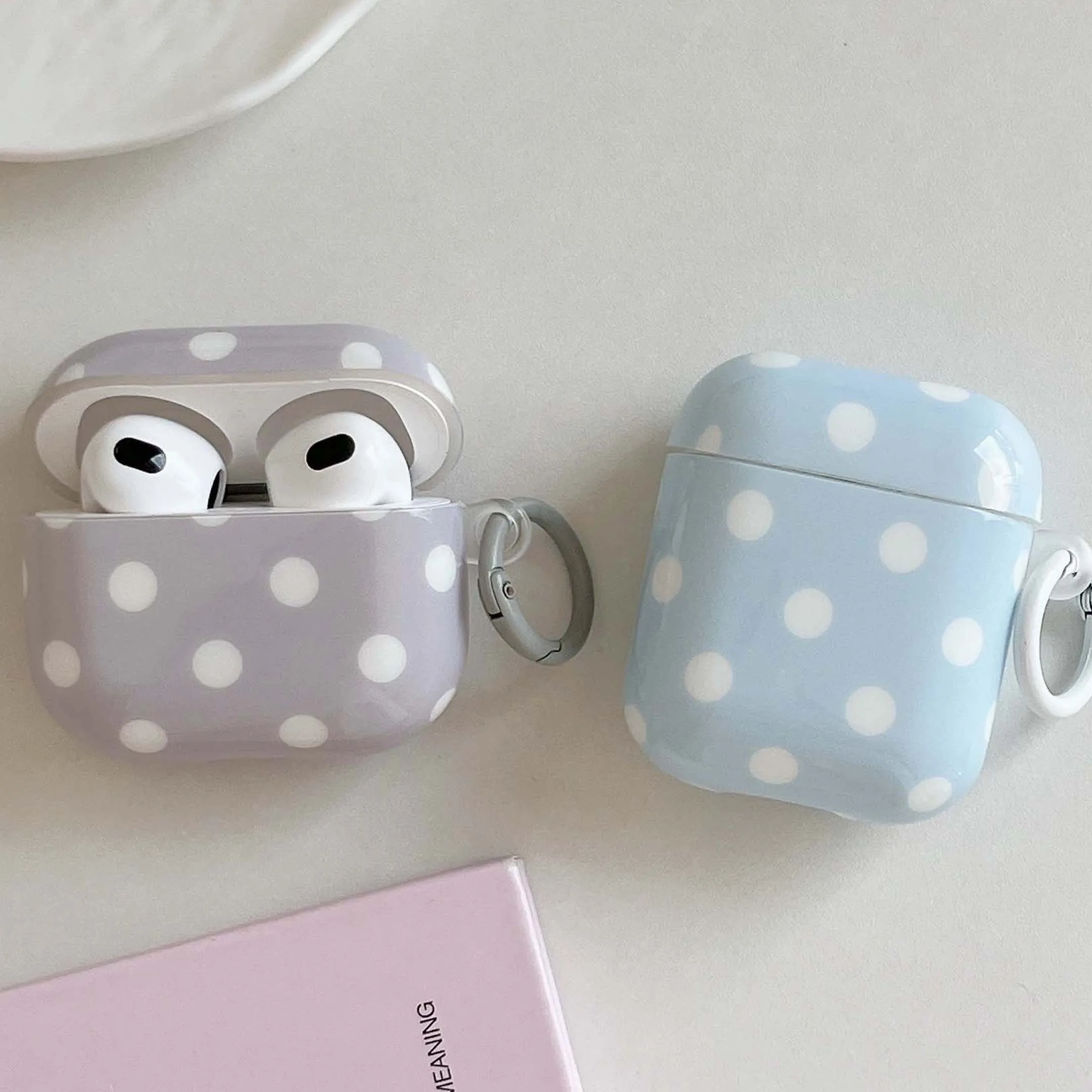 Purple blue point jane imd earphone case cartoon candy cover for apple airpods 1 4 pro 3 2 2nd wireless bluetooth charging box