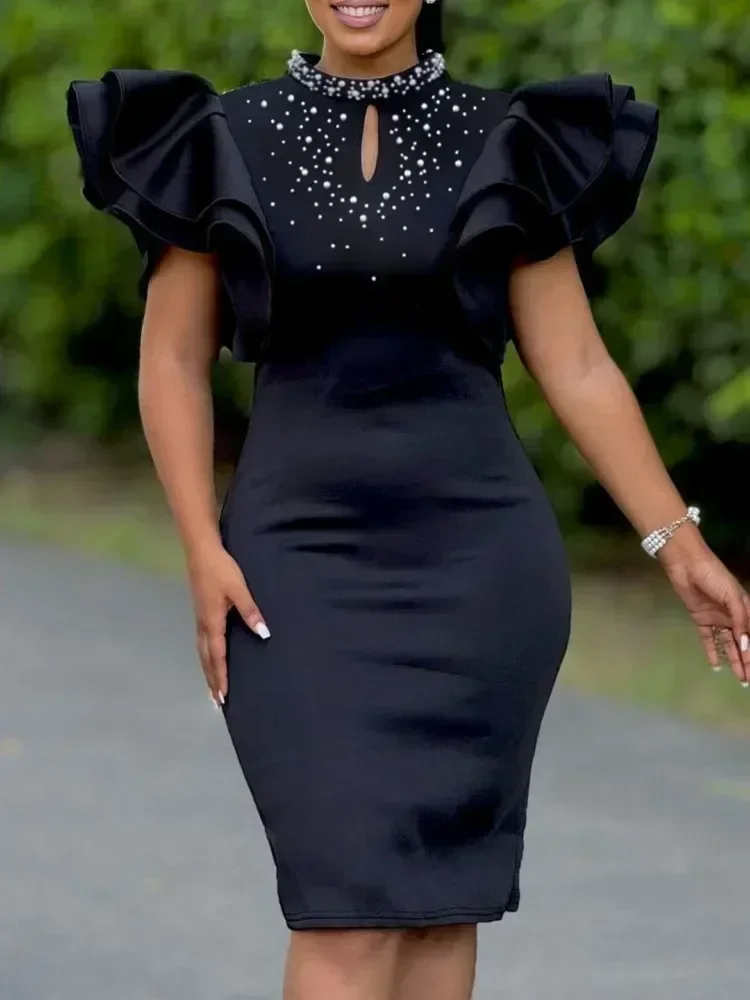 

2025 Verge Short Sleeve Plus Size Dress Women Solid Large Bodycon Big Dresses Lady Summer Party Tight Curvy Dress