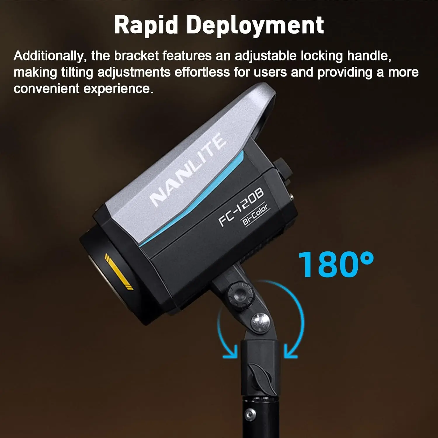 Nanlite FC-120B 145W 2700-6500K Bi-color LED Video Light for Camera Photography Fill Light with Bowens Mount CRI 96 TLCI 98