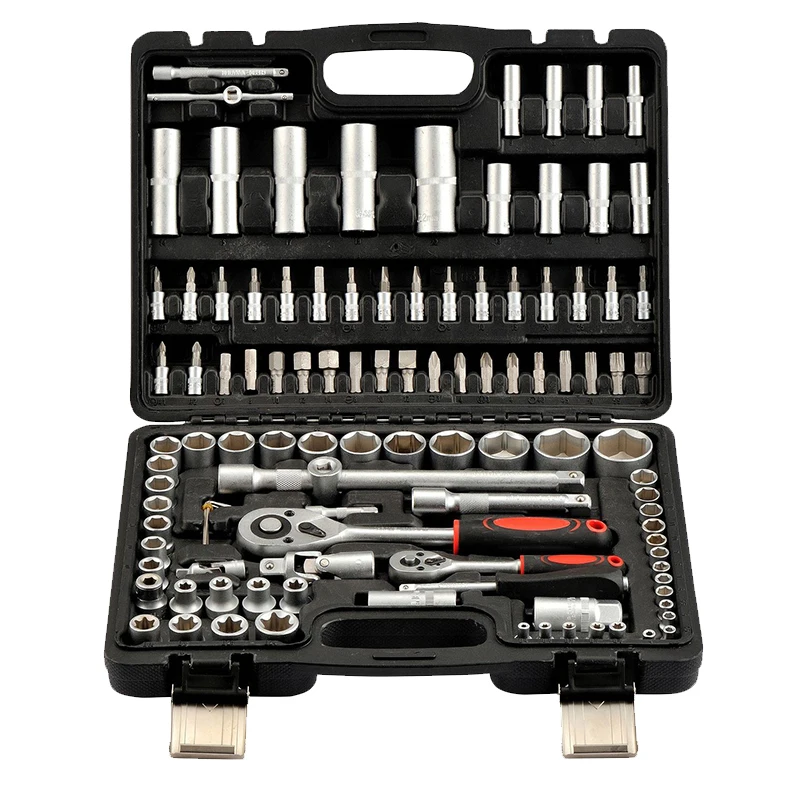108pcs Hand Tool Set Car Repair Tool Kit Motorcycle Repair Blow Mold Tool Case