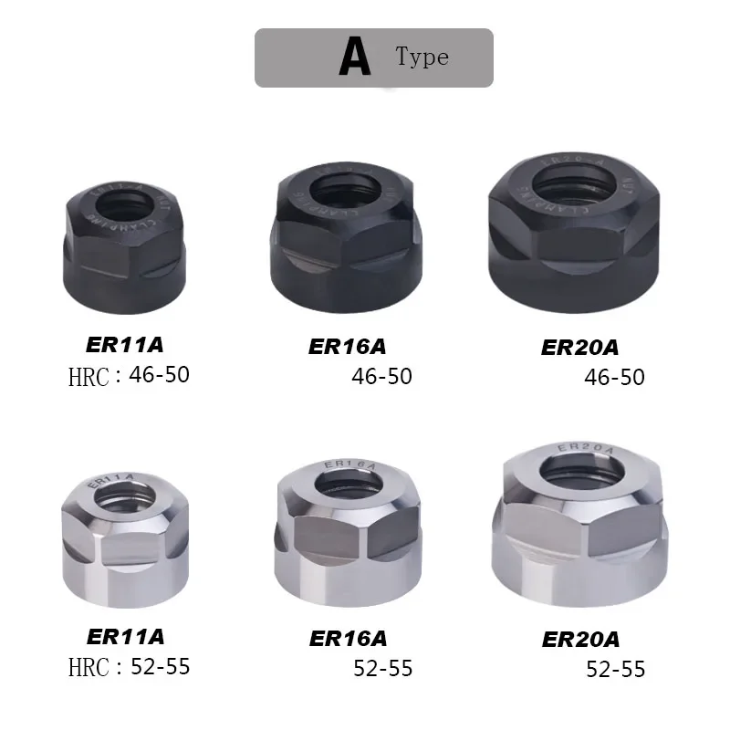 High Precision ER11 ER16 ER20 ER25 ER32 UM Nut ER Collet Nut For Clamping Cnc Milling Turning Collet Chucks Lathe Clamping Nut