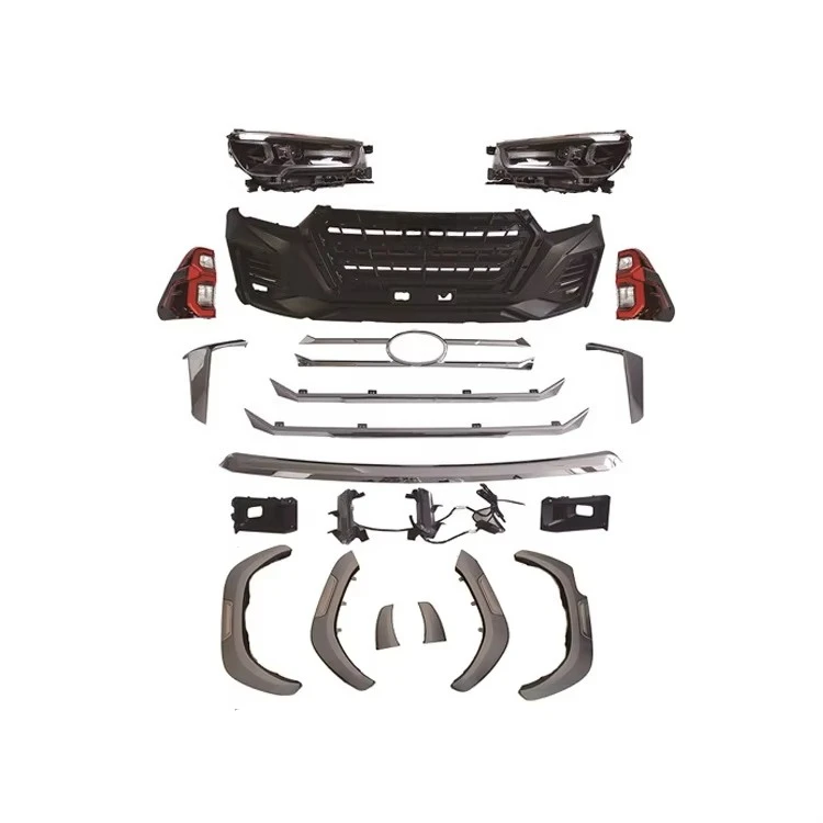 Factory Sale Upgrade X-Men Style BodyKit Front Bumper Grille Headlight Tail Light Body Kits for Toyota Hilux Revo 2016-2020