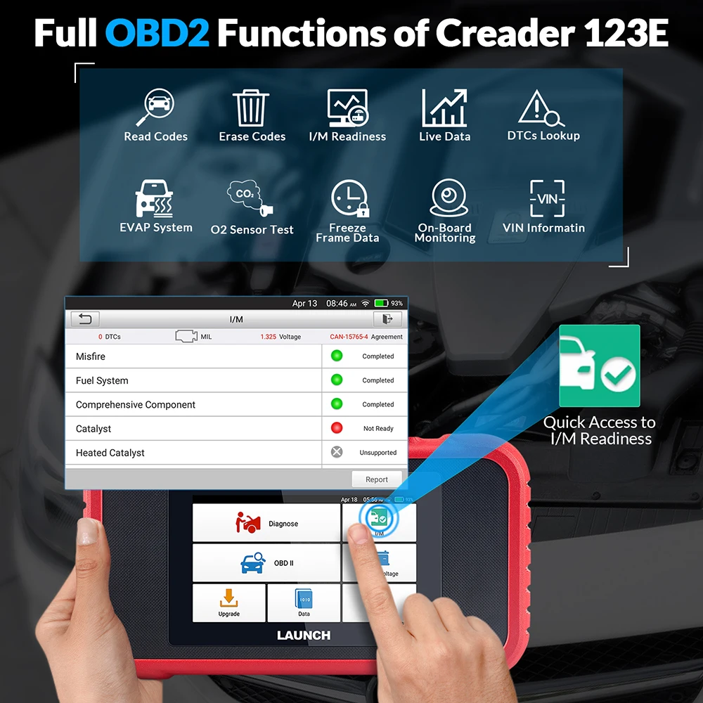 LAUNCH CRP123E CRP123EV2.0 OBD2 ENG ABS SRS Transmission OBDII Code Reader CRP 123E Scanner Car Diagnostic Tool Android CRP123