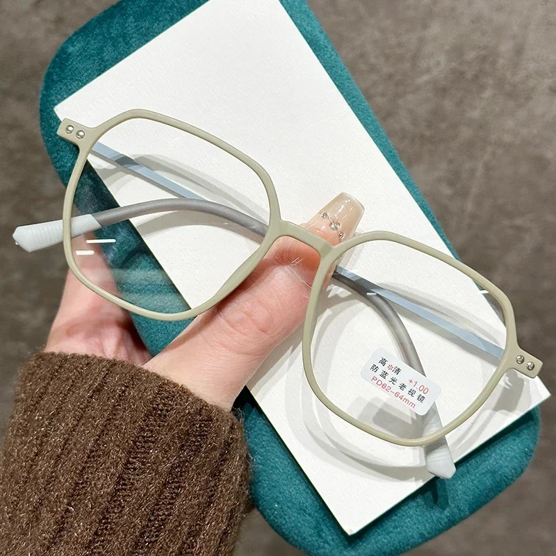 Anti Blue Light Frosted Box Reading Glasses High-definition Large Frame Presbyopia Glasses for Middle-aged and Elderly People