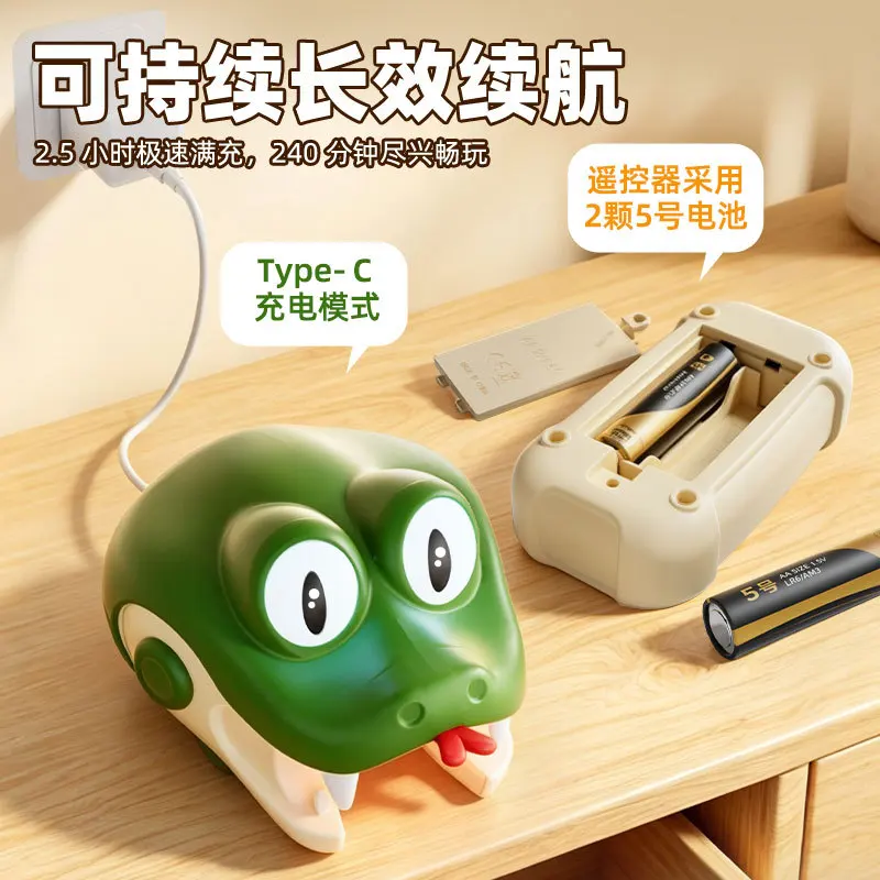 Remote Control DIY Magnetic Snake Splicing Toy Sound Light Interactive Educational Play Toy For Kids Birthday Gift