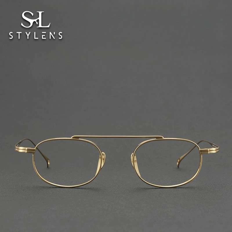 

STYLENS Fashion Retro Pure Titanium Prescription Optical Glasses Men Women Reading Glasses Anti Blue Light Glasses KMN9504