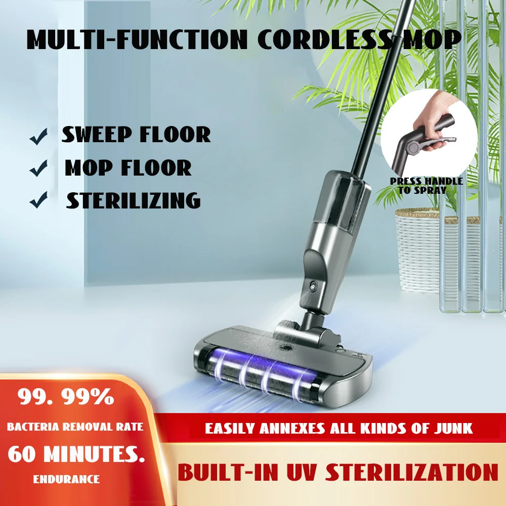 Cordless Multifunctional Electric Mop Vacuum Cleaner UV Sterilization Electric Sweeper Cleaning Appliances Smart Appliances