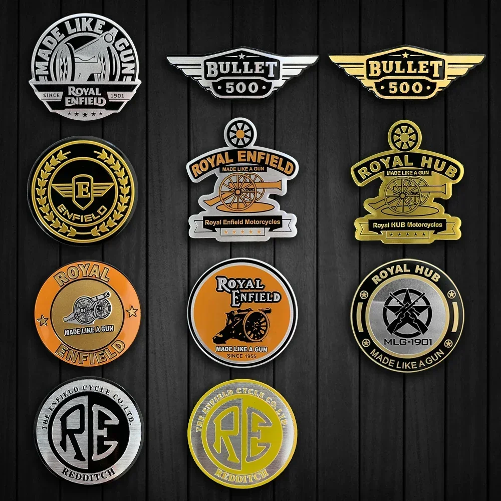 Aluminum RE Motorcycle Emblem Badge Stickers Decals for Bullet 350 Etc Classic Retro Motorcycle