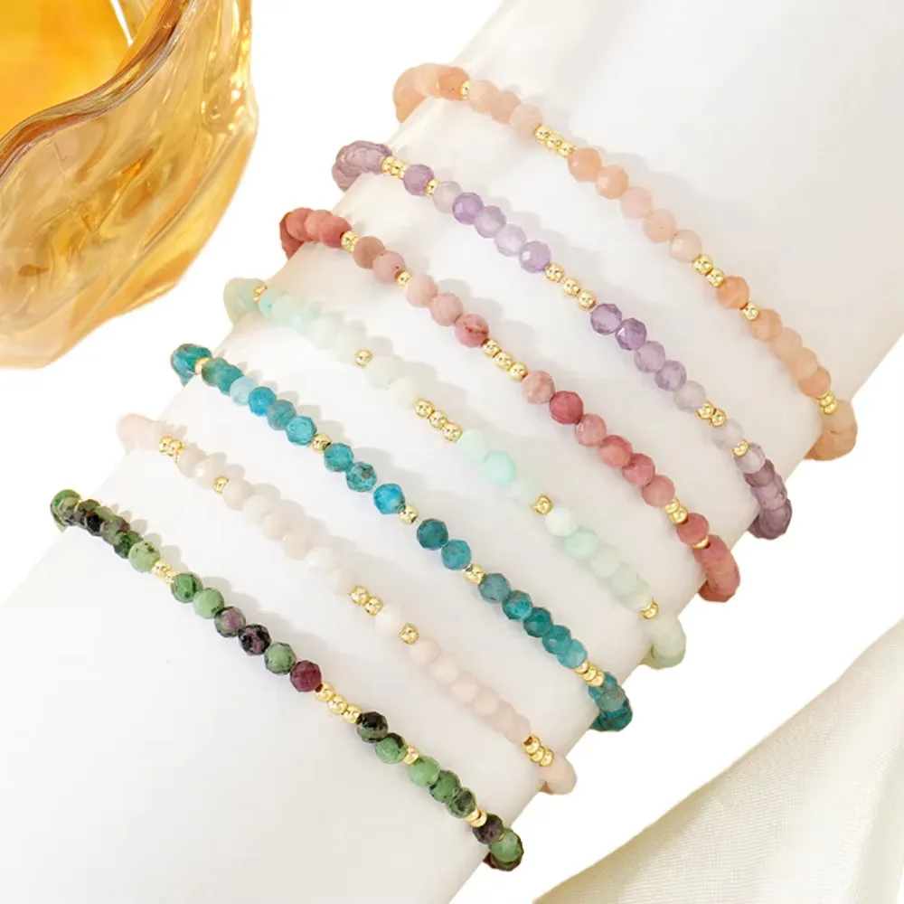 Rice bead bracelet Creativity Elasticity Crystal Hand weaving Natural stone Bohemia Female Fashion Simplicity Beaded bracelet