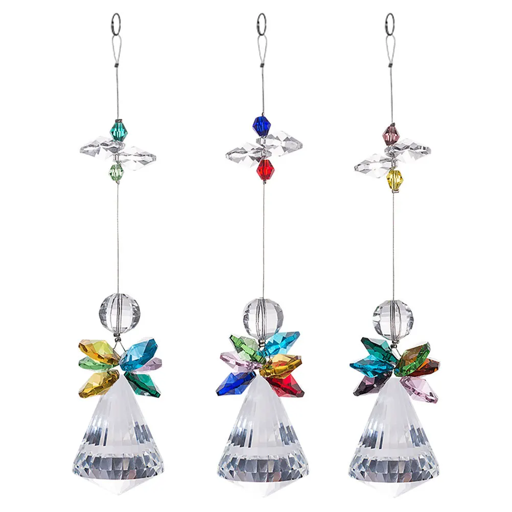 

3Pcs Crystal Chic Pendant Delicate Workmanship Home Window Hanging Balcony Adornment Crystal Decor Pendant DIY