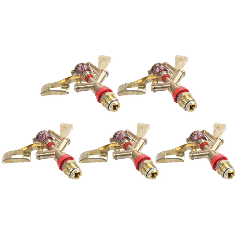 

New-5X New 1/2 Inch Dual Connector Zinc Alloy 360 Degree Rotate Rocker Arm Water Sprinkler Spray Nozzle