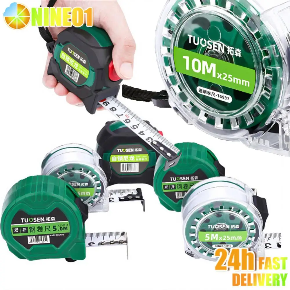 Tape Measures Stainless Steel Retractable 3/5/7.5/10M Measuring Tape Roulette Double Side Steel Ruler Tapeline Gauging Tools