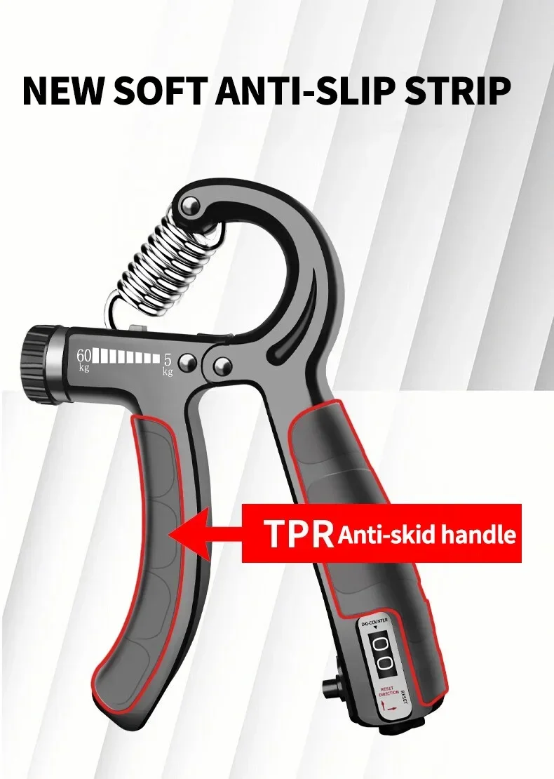 Greifer-Set, verstellbarer, zählbarer R-Typ-Handgriff, Übungsstärkung der Zangenfeder, Fingergreifer, Handgelenk-Expander – Detail 6