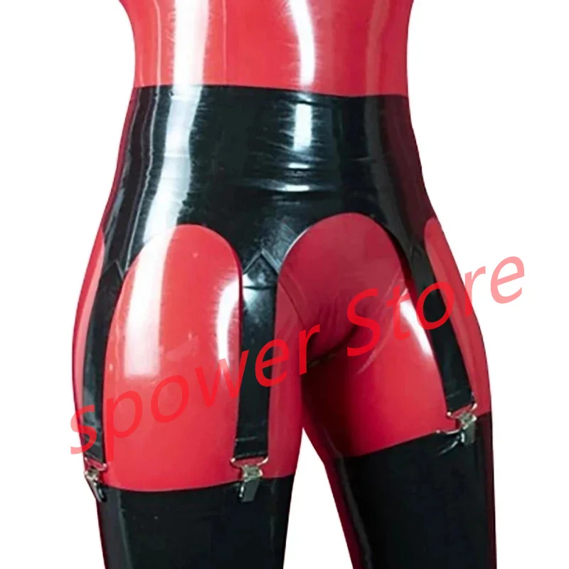 Women Latex Garter with Stocking Clip