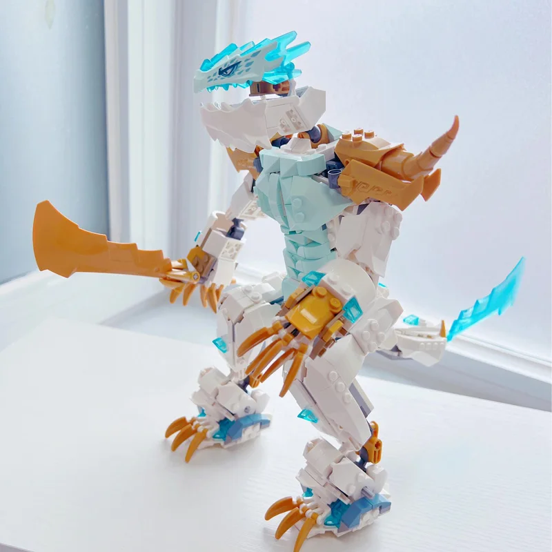 Creative Ice Dragon Creature Model Building Blocks Fit71786  Assembled Bricks Kids Toys Birthday Christmas Gifts