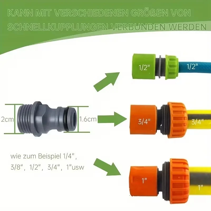 

6PC Plastic Quick-Connect Garden Hose Adapter Set for Lawn Irrigation Car Washing Outdoor Water Pipe Connections