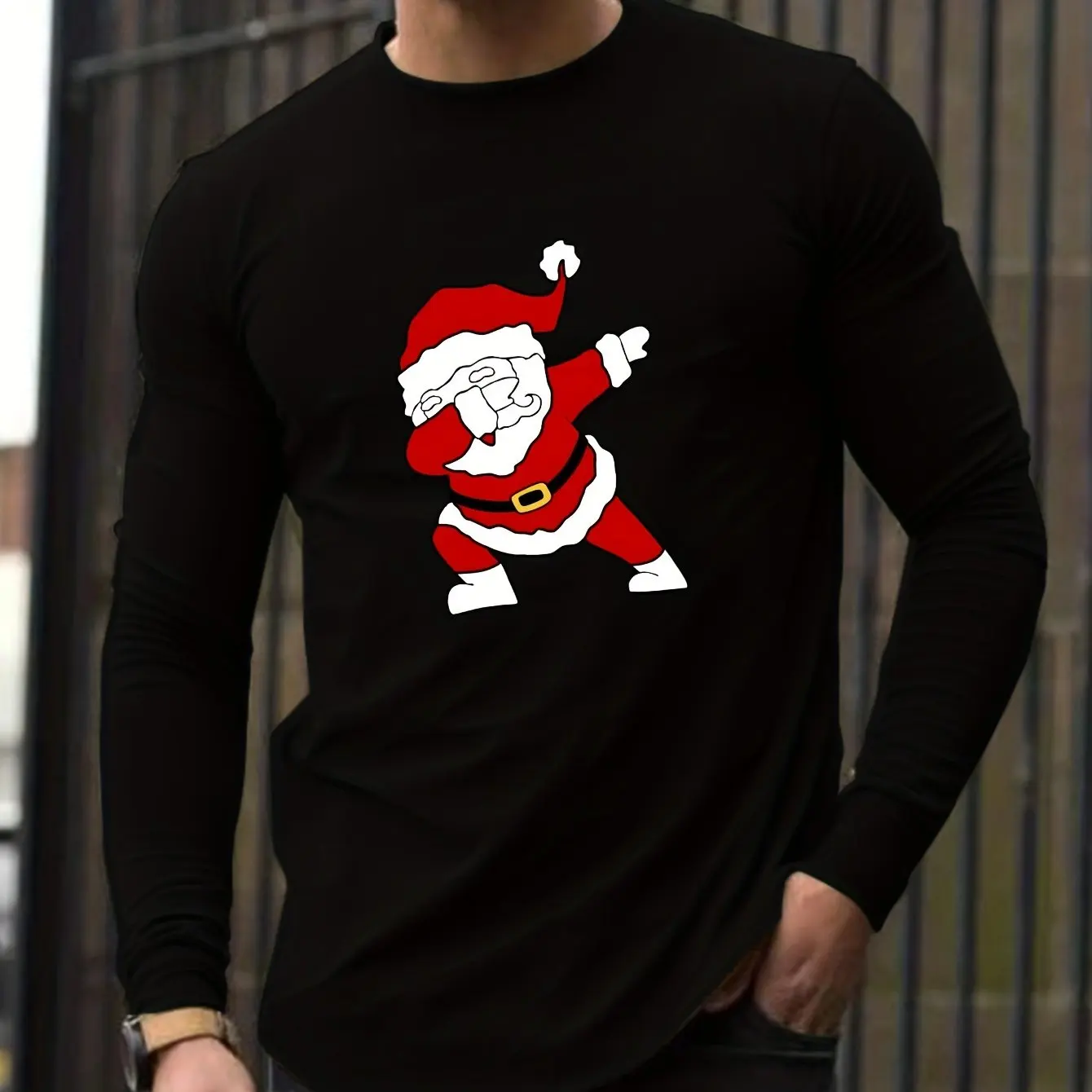 

Funny Men's Long Sleeved T-shirt Casual Fashion 3D Santa Claus Pattern Harajuku Pullover Autumn New Festival Party Men Clothing