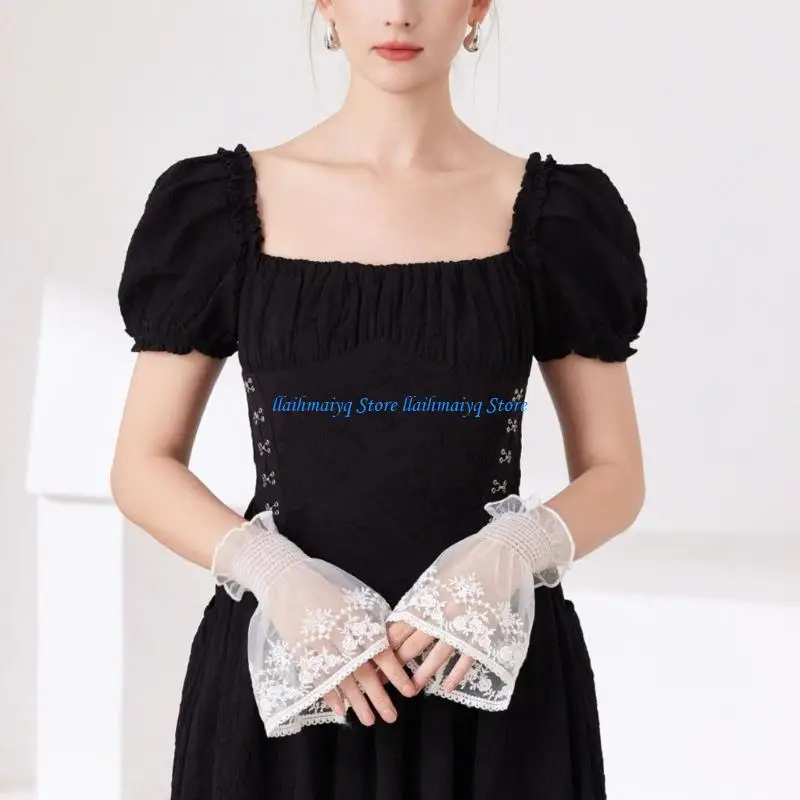 573B Fashionable Detachable Sleeve Covers Wrist Cuffs For Dresses And Blouses