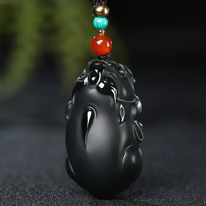 Hetian Taqing Green , Fortune-Attracting Pixiu Jade , Jadeite Pendant