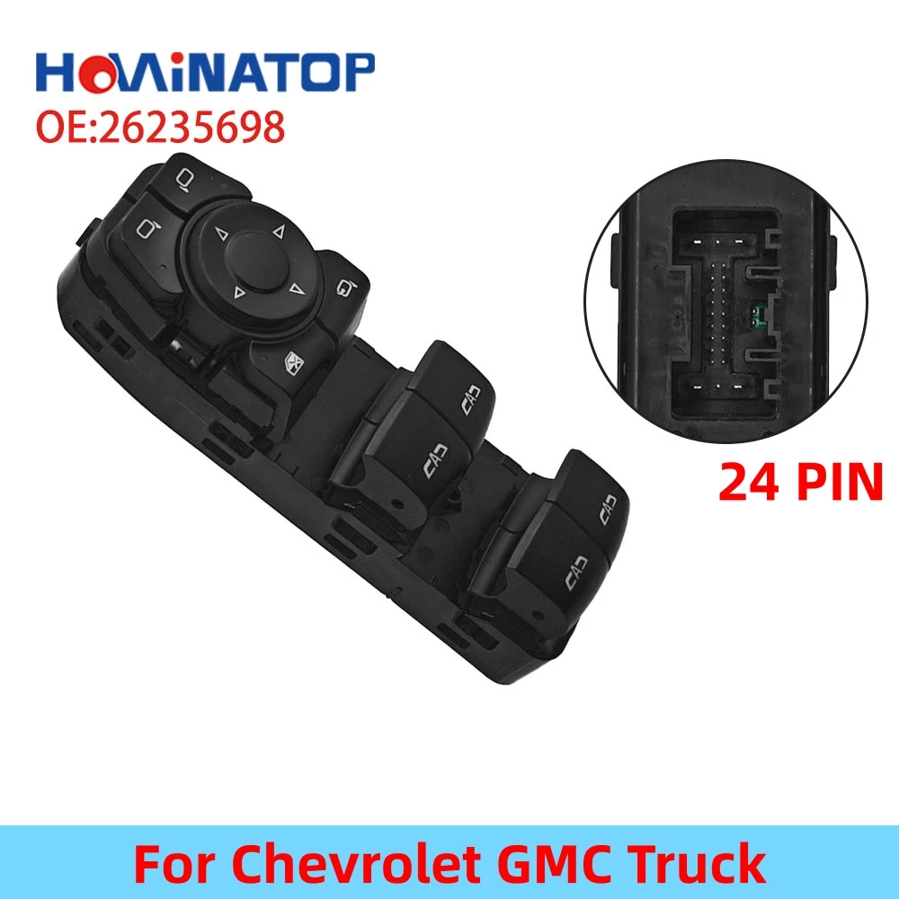 

HOWINATOP 26218339 26235698 Master Power Window Switch 24Pin Auto Control for Chevrolet GMC Truck High Quality OEM Replacement