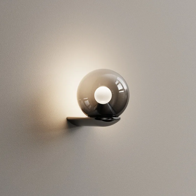 Italian Designer Wall Lamps Glass Sphere LED Wall Sconces Living Room Background Staircase Master Bedroom Headboard Decoration