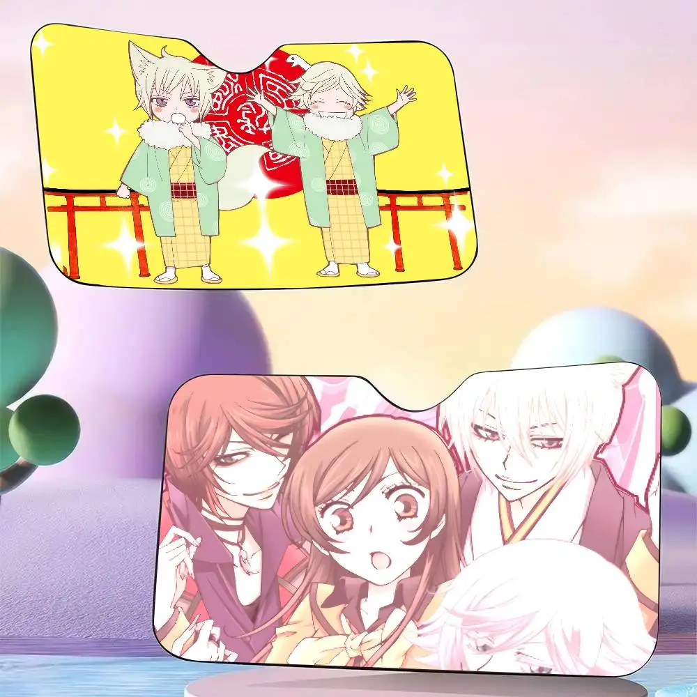 

Солнцезащитный экран для автомобиля с изображением персонажей аниме Kamisama Kiss, мультяшный, для детей и взрослых, с адсорбционным креплением