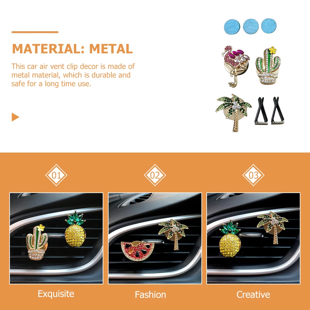 

3pcs Cactus Car Vent Clip Car Interior Decor Air Freshener Aromatherapy Decor Purify Reduce Smell Interior Accessories